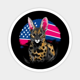 Patriotic Serval Magnet